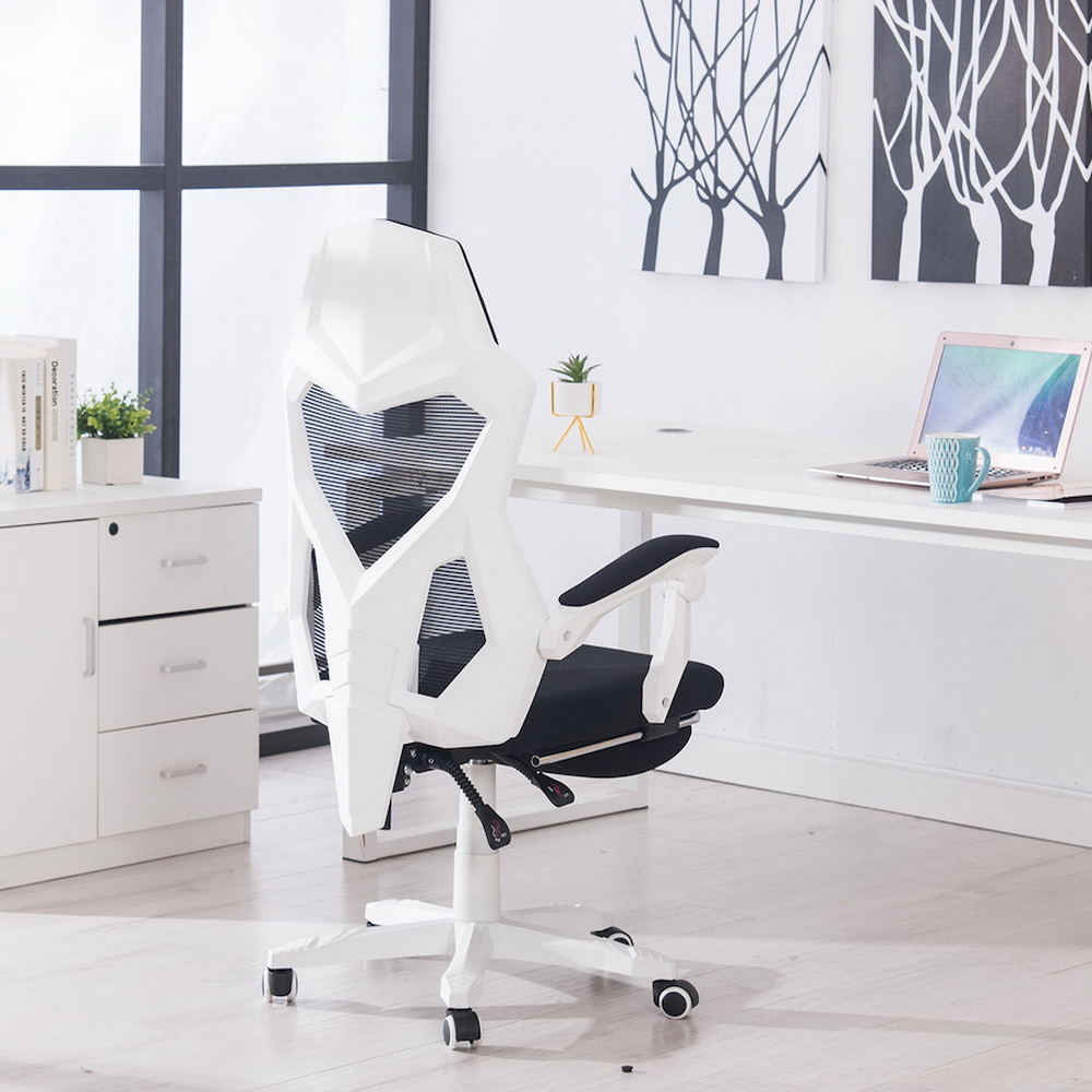 details about ergonomic office chair high back adjustable mesh recliner  optional footrest
